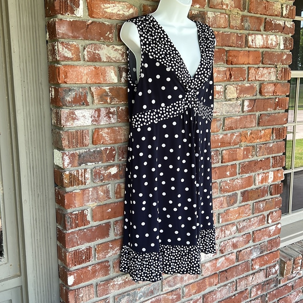 MSK Navy and white midi dress NWT Size 14 - Picture 2 of 7